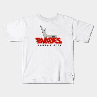 Defunct Kansas City Blades IHL Hockey 1990 Kids T-Shirt